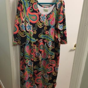 Paisley printed knee length dress